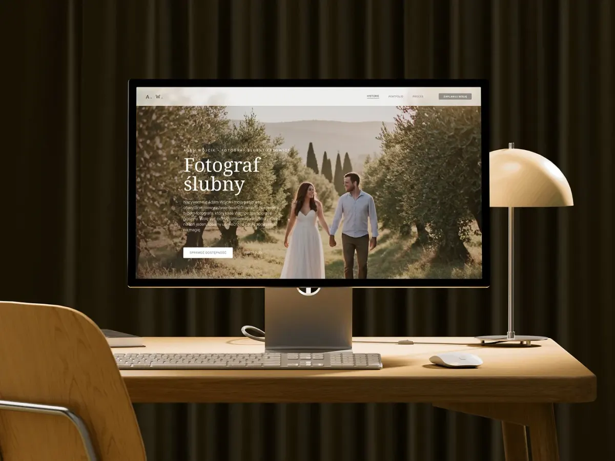 Portfolio fotografa ślubnego – strona internetowa prezentująca zdjęcia ślubne pary młodej
